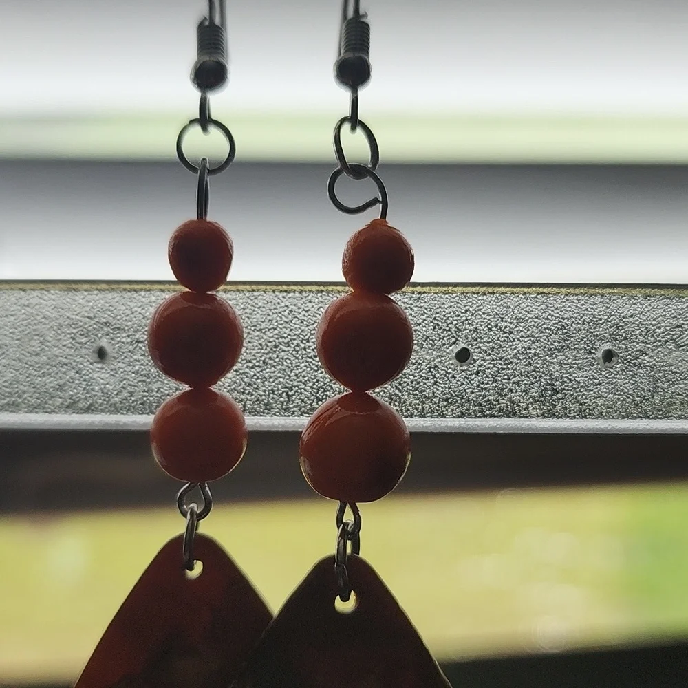 Handmade Silver and Brown Horse Dangle Earrings - Picture 4 of 6